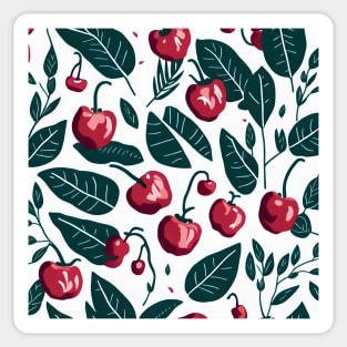 green red cherry pattern Sticker